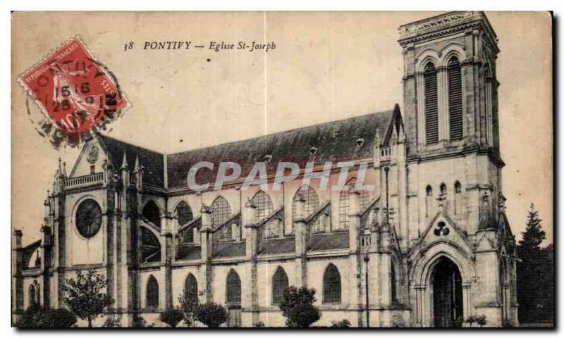 Postcard Old St. Joseph Church Pontivy