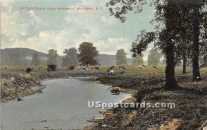 A Farm Scene along Bashaskill - Wurtsboro, New York NY Postcard