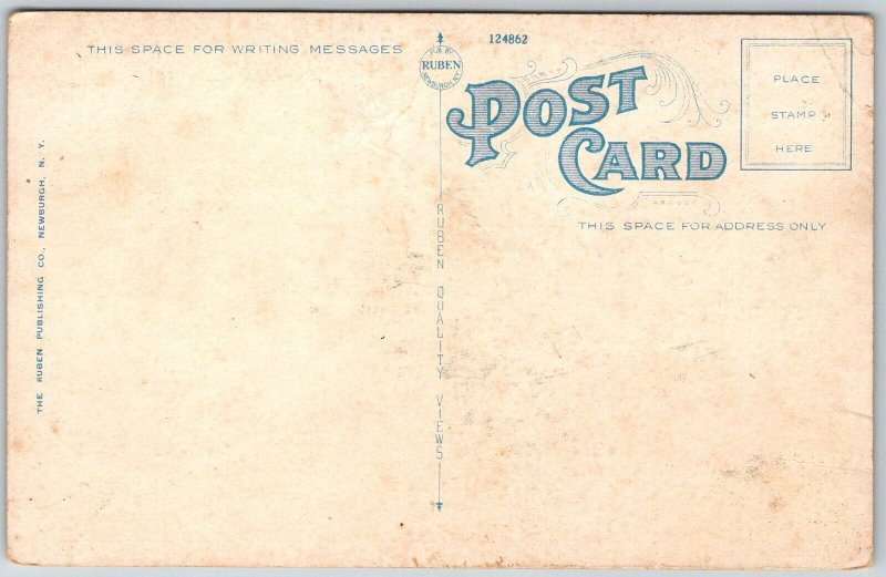 Ossining New York 1920s Postcard Sing Sing Prison Cell Block Shops Ball Field