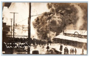 1913 Fire Disaster In Hart Michigan MI RPPC Photo Unposted Postcard 