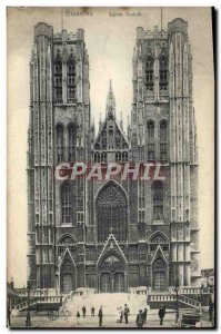 Old Postcard Brussels Sainte Gudule