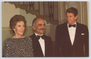 Washington DC~White House~President Reagan-Nancy & King Hussein~1981 Postcard