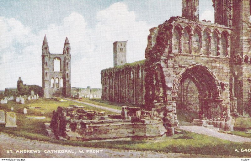 ST. ANDREWS, Fife, Scotland, 1900-1910s; Cathedral W. Front