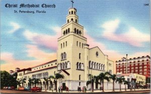 Christ Methodist Church St Petersburg Florida FL Linen Postcard Tichnor VTG UNP 