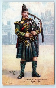 SCOTLAND, United Kingdom ~ Seaforth Highlanders PIPE MAJOR  c1910s Tuck Postcard