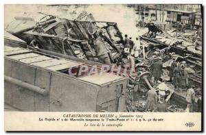 Old Postcard Train Disaster Melun November 4, 1913 Rapid n2 Marseille buffers...