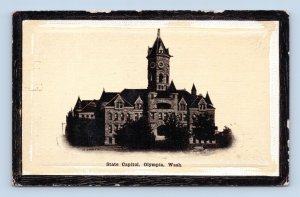 Old Capitol Building w Central Tower Olympia WA UNP Embossed DB Postcard Q7
