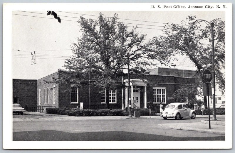 Vtg Johnson City New York NY US Post Office Volkswagon Beetle 1960s Postcard
