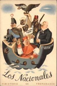 Lisbon Spain Satire Propaganda Caricature German WWII  c1940s Postcard
