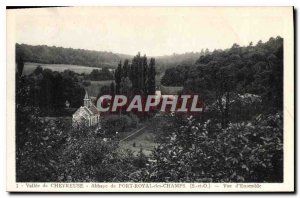 Postcard Old Chevreuse Vallee Abbey of Port Royal des Champs S and O Overview