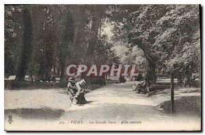 Old Postcard Vichy Great Central Allee Parks