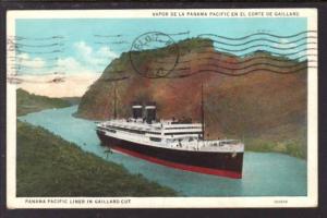 Panama Pacific Liner Gaillard Cut Panama Canal Postcard 4249