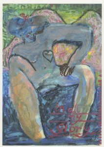 Natisa Jones Indonesia Risque Naked Lady Nude Painting Postcard