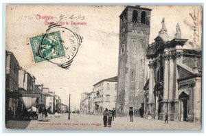 c1905 Corso Vittorio Emanuele II Chioggia Italy Antique Posted Postcard