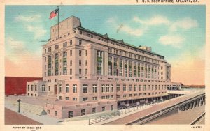 Vintage Postcard 1938 U. S. Post Office Government Building Atlanta Georgia GA