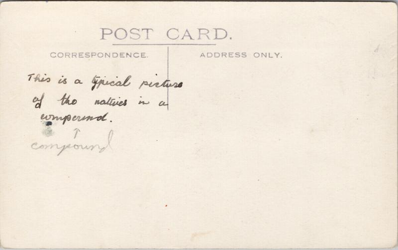 In A Mining Compound Natives South Africa Real Photo Postcard E56