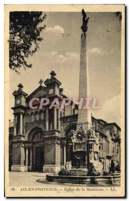 Old Postcard Aix en Provence Madeleine Church