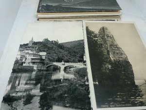 Job Lot 40 Vintage B&W Topographical Foreign Postcards Standard Size Mixed 