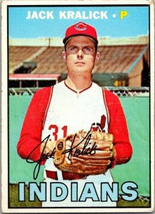 1968 Topps Baseball Card Jack Kralick Cleveland Indians sk3534