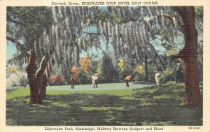 ELEVENTH GREEN EDGEWATER GULF HOTEL GOLF COURSE MISSISSIPPI POSTCARD 1941