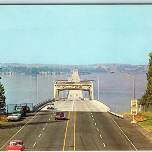 c1960s Seattle, Wash. Evergreen Point Floating Bridge Bellevue Birds Eye PC A240