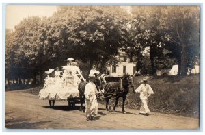 c1910's Parade Float Dirt Road Cedar Rapids Iowa IA RPPC Photo Antique Postcard