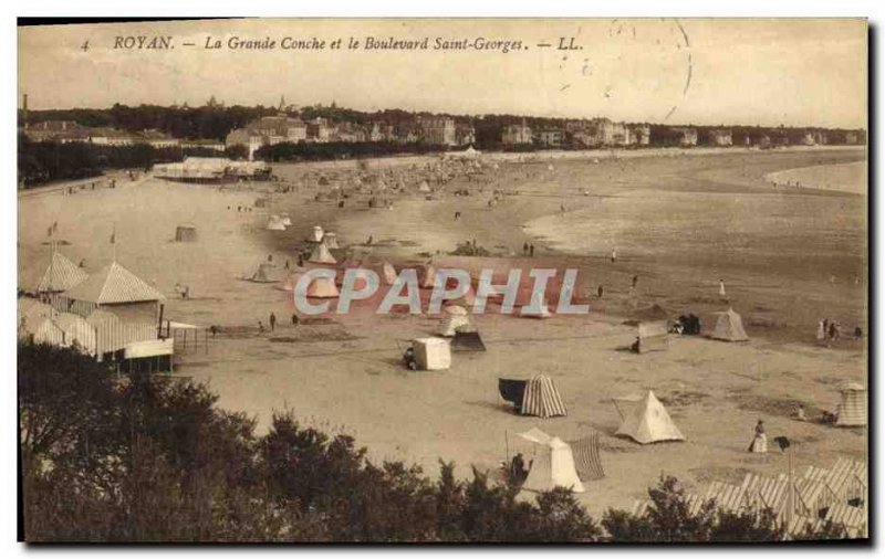 Old Postcard Royan La Grande Conche and Boulevard Saint Georges