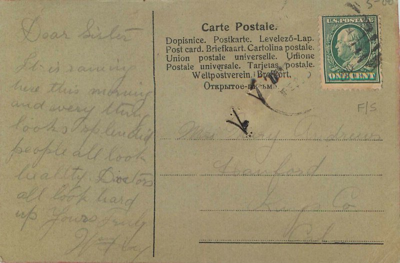 Souvenir from Salinas Cal. natural feathers applied novelty handmade greetings