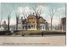 Brockton Massachusetts MA Postcard 1907-1915 Kingman Place Corner of Main