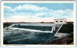 AKRON, Ohio  OH    Akron CITY WATER WORKS DAM   1915   Postcard