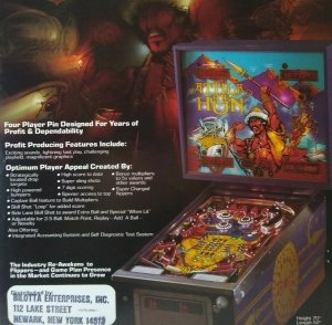 Attila The Hun Pinball Flyer Game Plan 1984 Vintage Retro Game Artwork 8.5 x 11