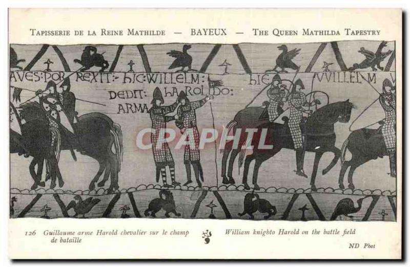 Tapissserie Queen Mathilde Bayeux Old Postcard William Harold Knight weapon o...