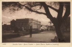 argentina, BAHIA BLANCA, Avenida Colón, Banco Español (1910s) Postcard