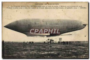 Old Postcard Jet Aviation Airship Zeppelin The Republic Harvest