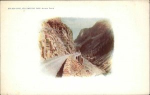 Yellowstone National Park WY Golden Gate c1910 Haynes Vintage Postcard