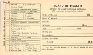 Board of Health Paterson, New Jersey, USA Mail Related Unused 