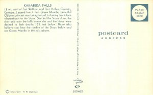 ONTARIO, Canada   KAKABEKA FALLS Bird's Eye View  BRIDGES~WATERFALL  Postcard