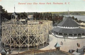 GLEN HAVEN PARK Roller Coaster, Rochester, New York ca 1910s Vintage Postcard