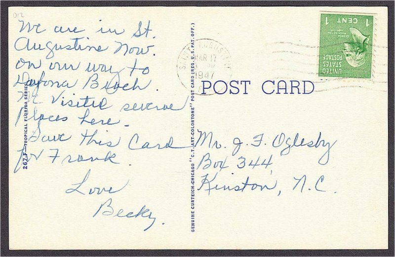 Pick Oranges in Florida vs Throw Snowballs Winter Linen Comic Postcard 1940s #2