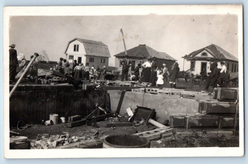 Tornado Postcard RPPC Photo Disaster Damage c1910's Unposted Antique
