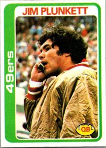 1978 Topps Football Card Jim Plunkett San Francisco 49ers sk7009