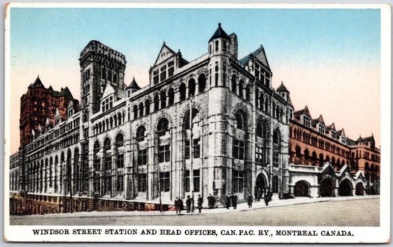 Windsor Street Station Head Office Canadian Pacific Railway Montreal Postcard 