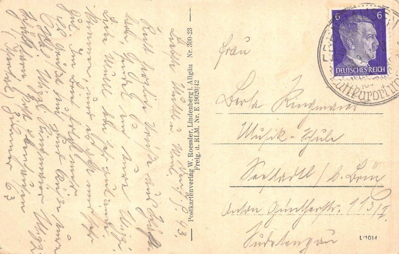 A239 Austria 1943 Kloster Schaeftlarn i Isartal Bridge vintage postcard