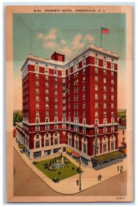 Poinsett Hotel Building Street View Greenville South Carolina SC Postcard