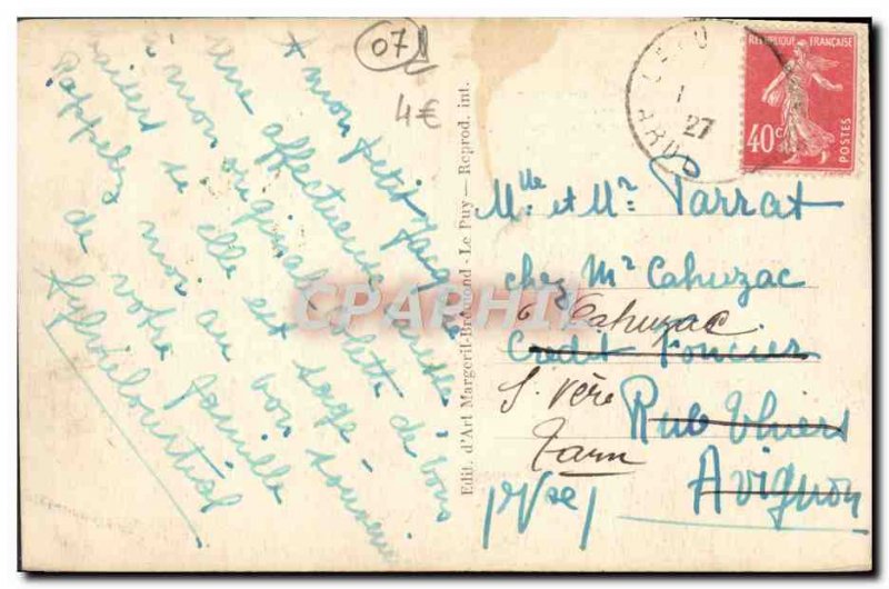 Old Postcard Louvesc Panoramic View from the road Dunieres