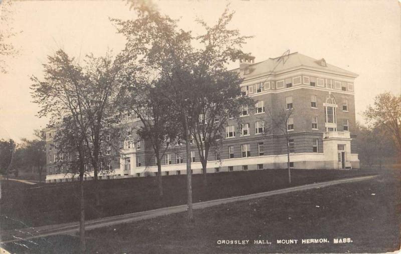 Mount Hermon Massachusetts Crossley Hall Real Photo Antique Postcard K76689