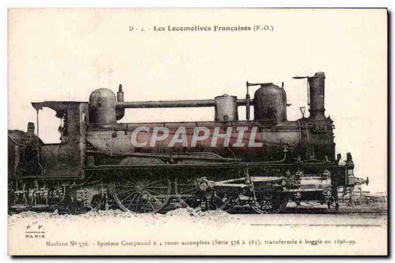 Postcard Old Train Locomotive Machine 576