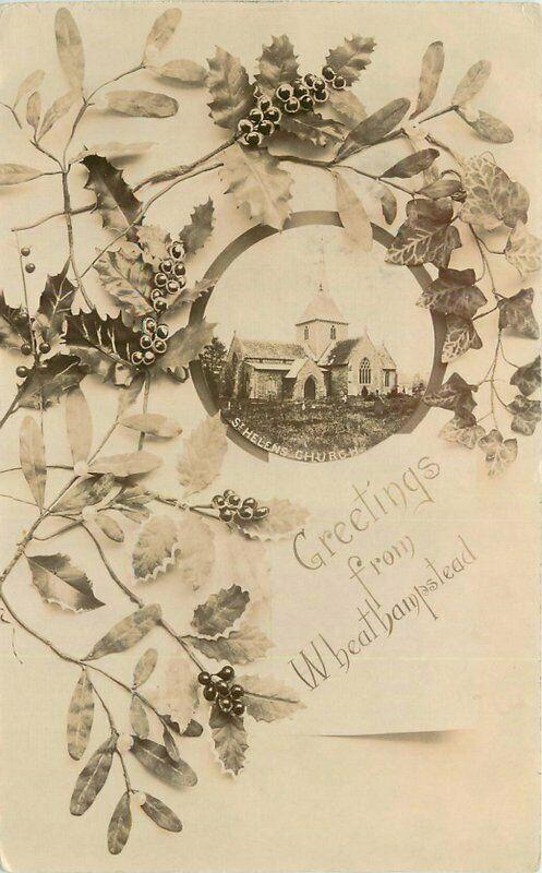 1906 St Helens Church Postcard Wheat Hanipstead UK Hertffoedshire 4199