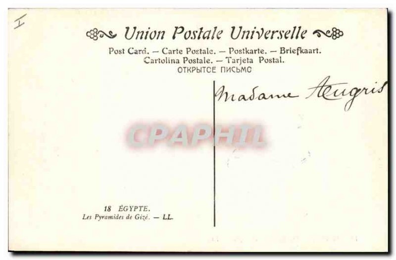 Old Postcard Egypt Egypt Egypt Giza Pyramids