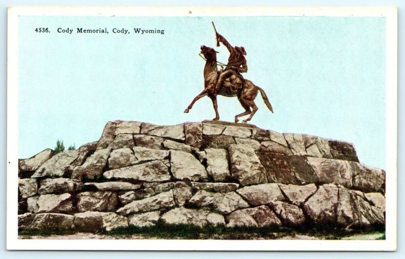 c1920s Wyoming Cody (Buffalo Bill) Memorial Litho Photo Postcard Shoshone A32